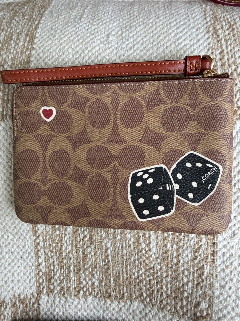 NWT Coach Zip Wristlet in Signature Canvas with Sticker Print [limited edition] - Picture 2 of 3